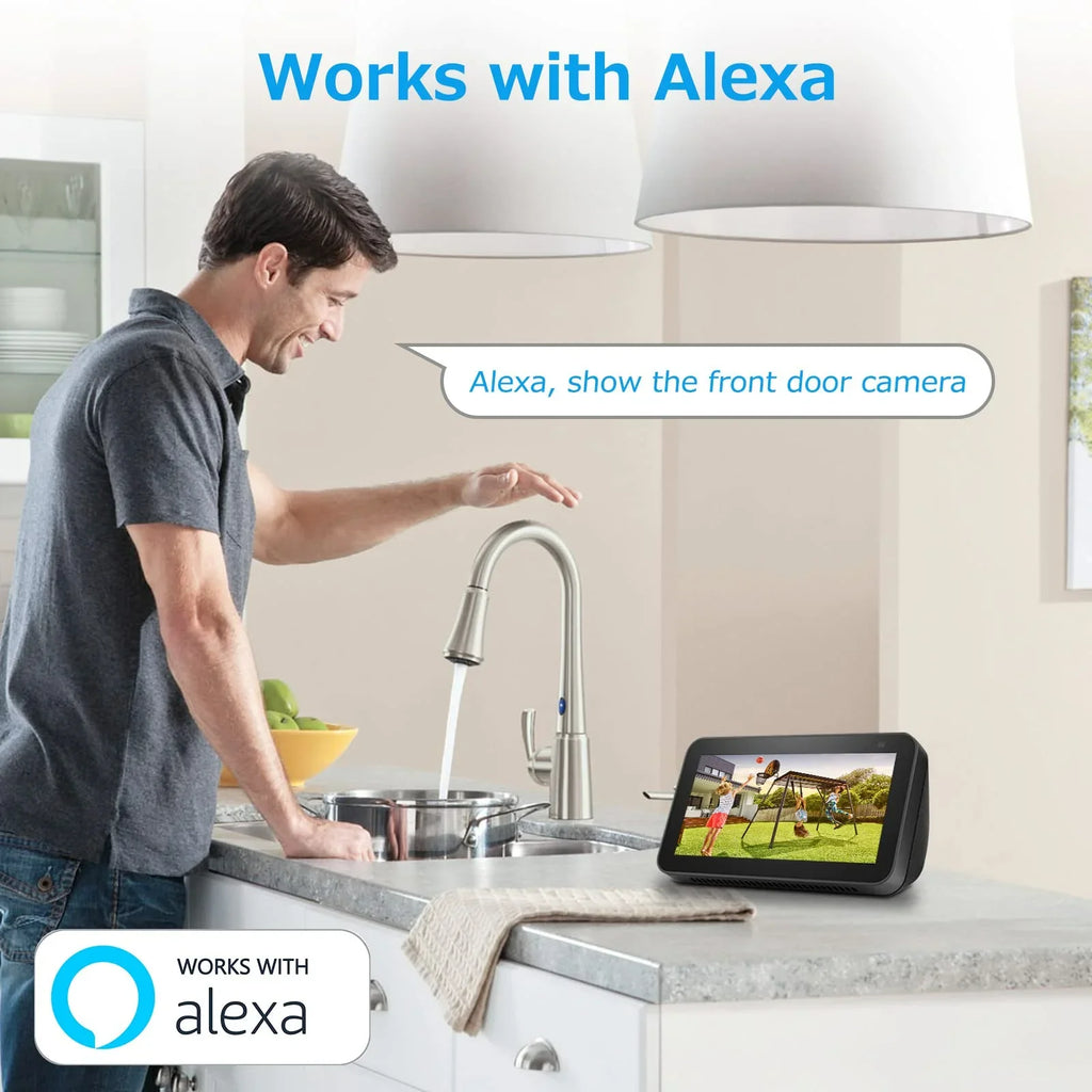 Camera, Wireless Alexa Security with exterior, PTZ IP65 2K Unilook Battery Solar Works Wifi Camera Waterproof Rechargeable