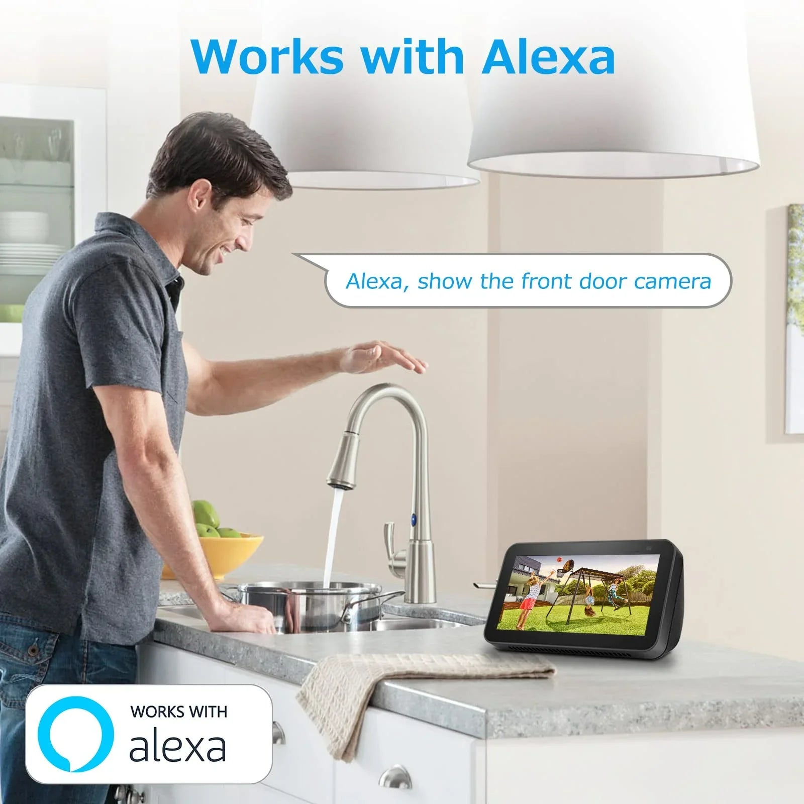 Camera, Wireless Alexa Security with exterior, PTZ IP65 2K Unilook Battery Solar Works Wifi Camera Waterproof Rechargeable