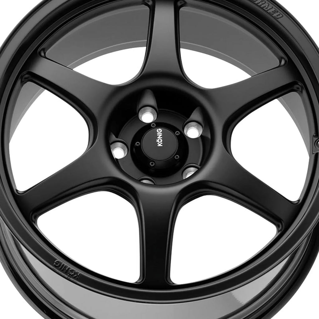 5x114.3 Matte 106B 17x8 (38mm) Black Wheel Hexaform Konig