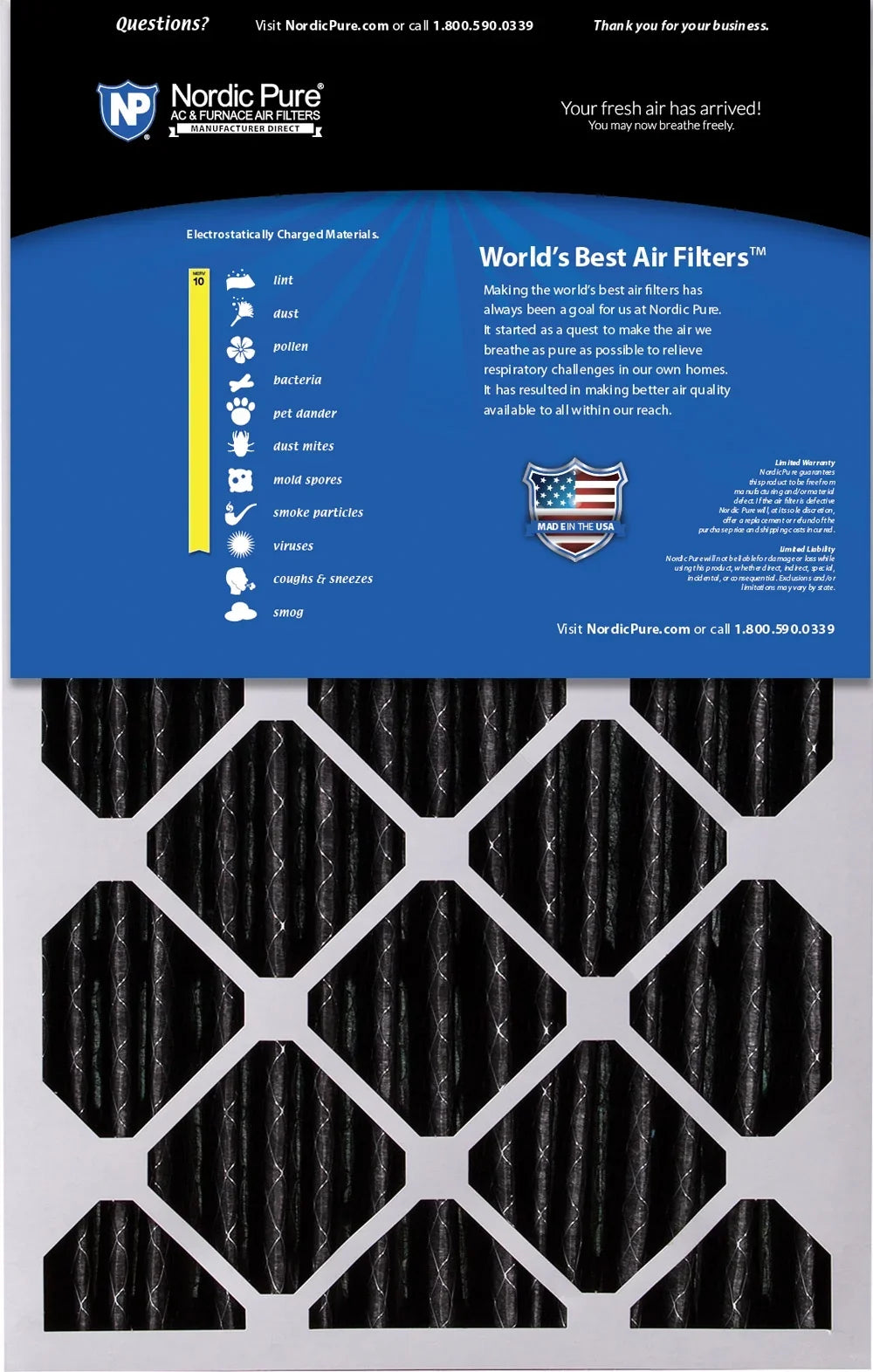 (4 Filters 3/8) 4 Air 16x25x5 Pack Honeywell 10 MERV Replacement Carbon Plus