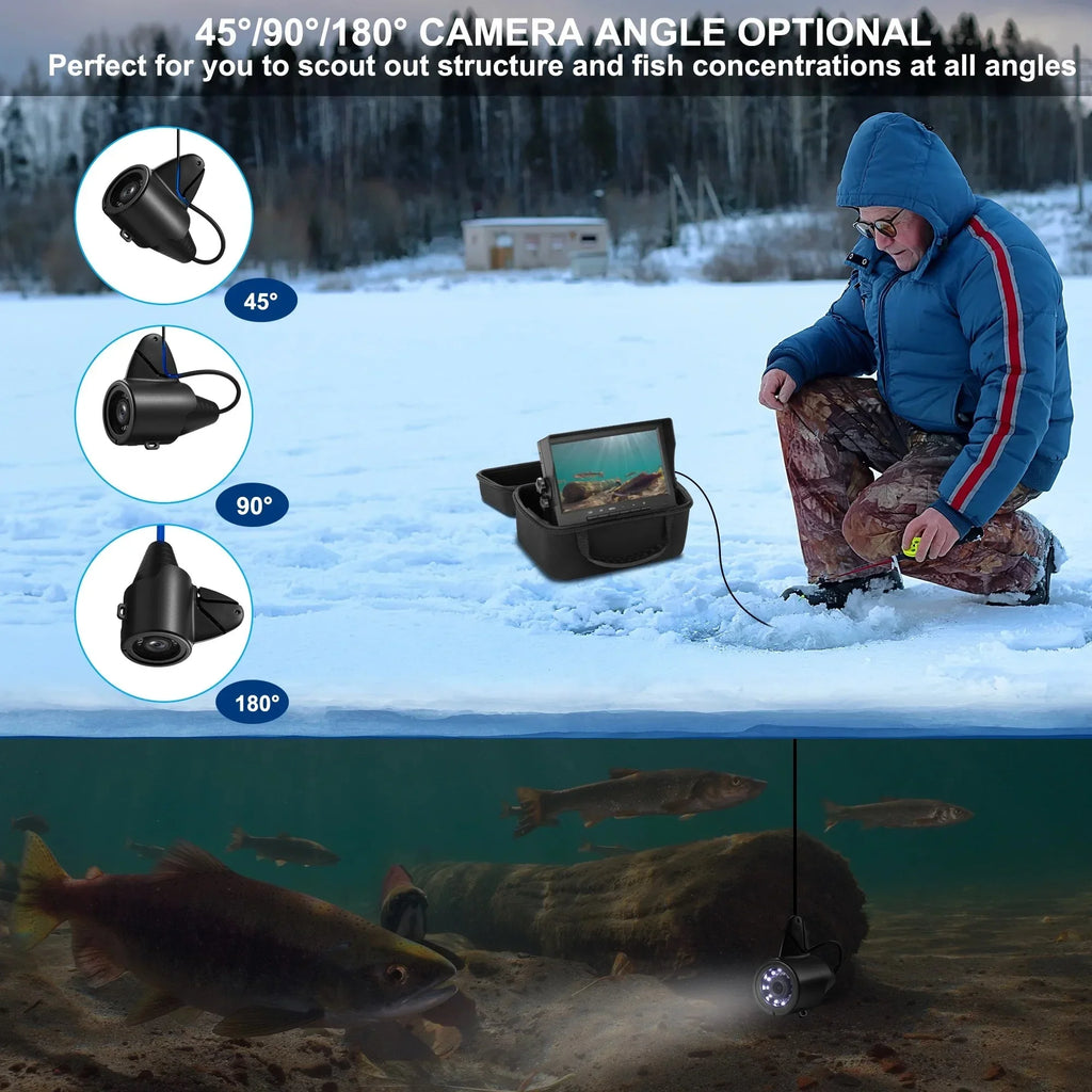 Camera inch Finder for Underwater Ice Boat Fishing Fishing Lake Kayak with Ice Bracket Fish 7 Ice Fishing