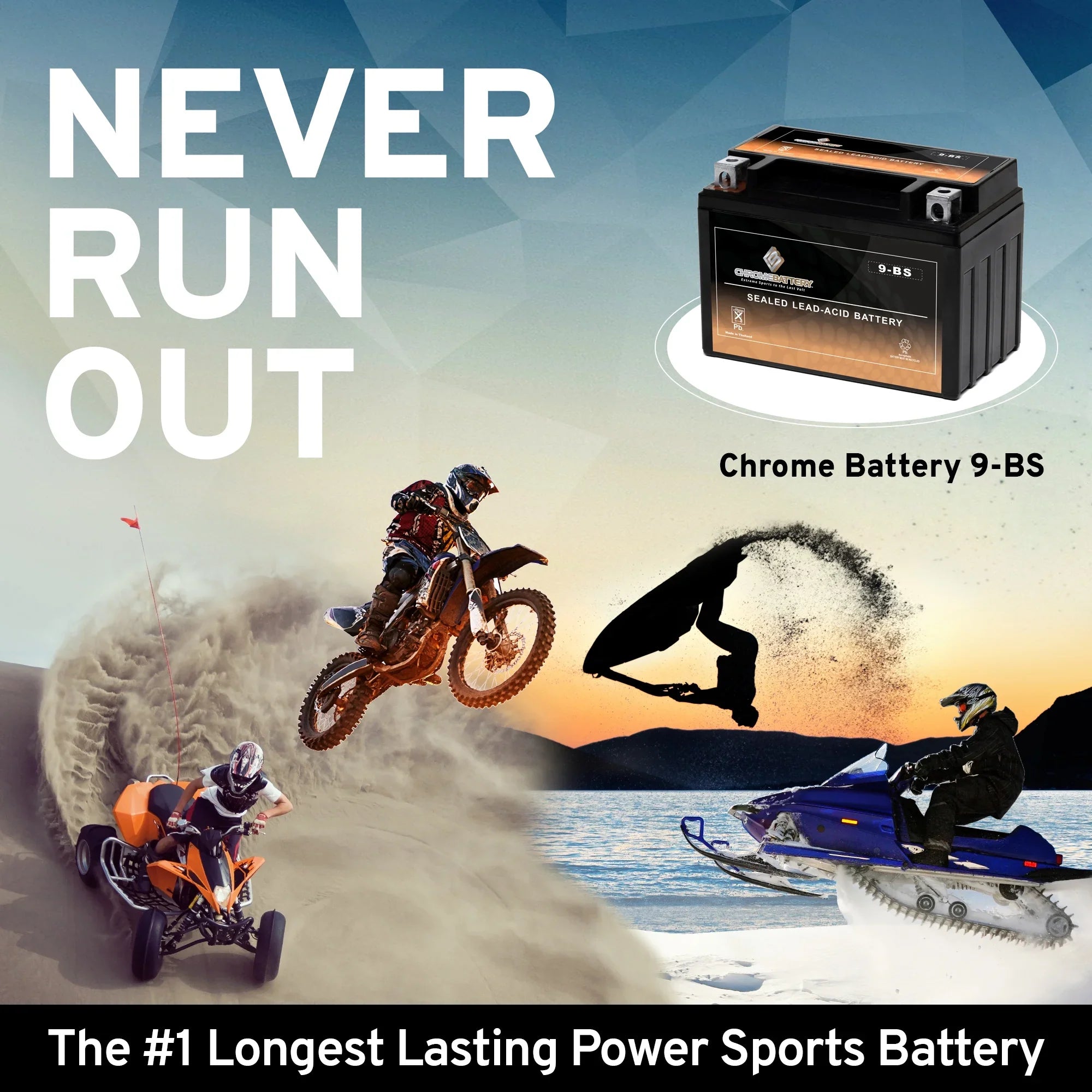 Battery Suzuki 650Cc Motorcycle Dr650Se 2008 Ytx9-Bs for Battery Chrome
