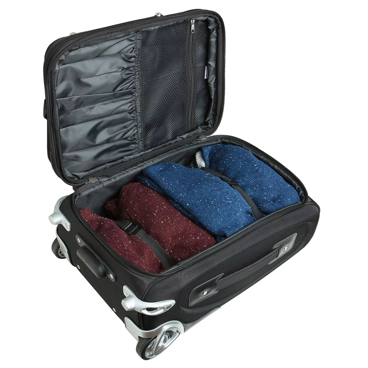 Texas Black Suitcase Longhorns Carry-On MOJO Rolling 21" Softside