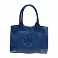 x (Good) Tory Leather Canvas Patent Tote Burch Bag Navy Nylon Women's Pre-Owned