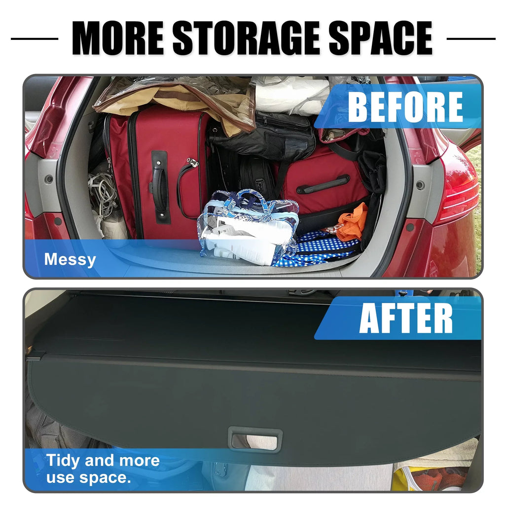 Cover Black Retractable Rear Unique for 2021-2024 Fit Cargo Shade Shield cover Ajustable Trunk Rogue Nissan Bargains