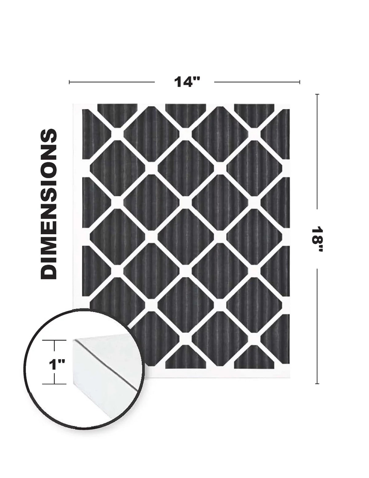 Odor Filter (4 MERV Eliminating 14x18x1 Air Accumulair 10 Carbon Pack)