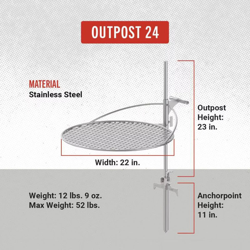 W pk Silver 1 X 27 Breeo Grill 34 in. Camp Outpost H 24 in.