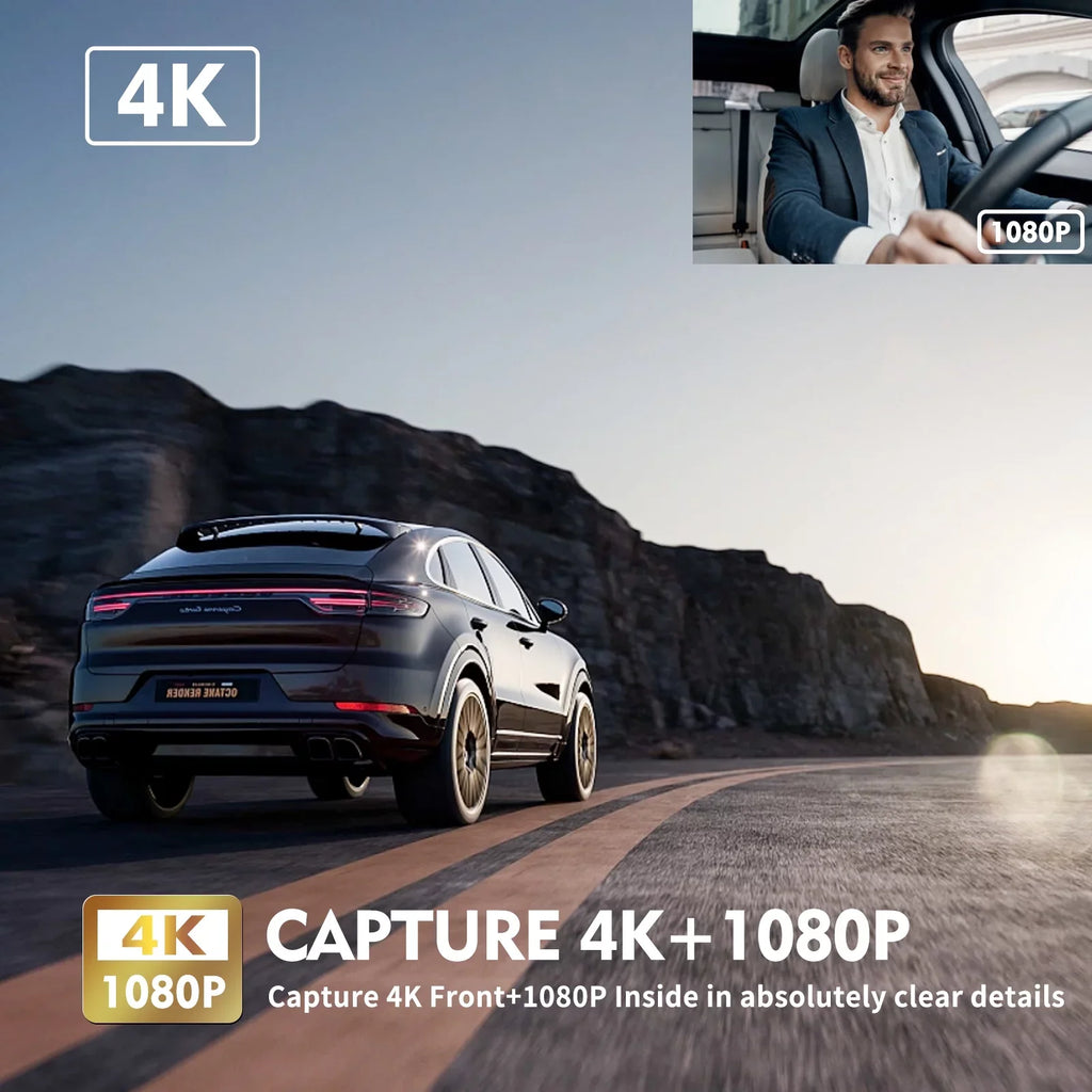 '- Car J05 Abask Angle, Infrared Night 310° 24H GB Wide Front DashCam Motion Inside PRO Loop Monitoring, WiFi Sensor, G-Sensor, Recording, with Parking HDR, Camera 4K to 128 Up Vision, and