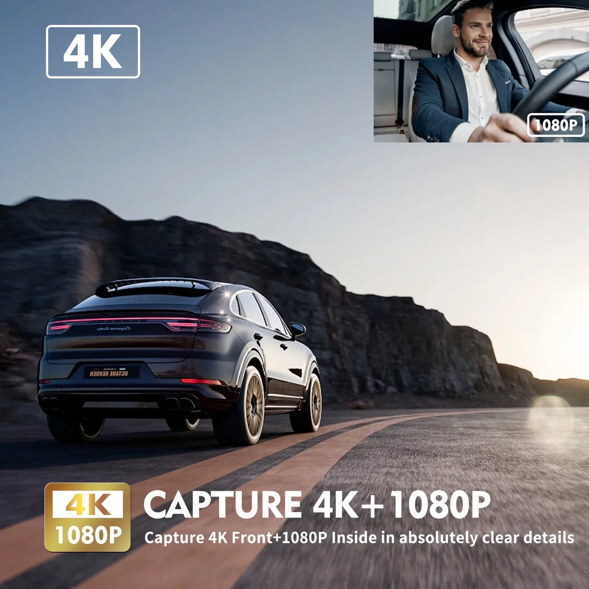'- Car J05 Abask Angle, Infrared Night 310° 24H GB Wide Front DashCam Motion Inside PRO Loop Monitoring, WiFi Sensor, G-Sensor, Recording, with Parking HDR, Camera 4K to 128 Up Vision, and