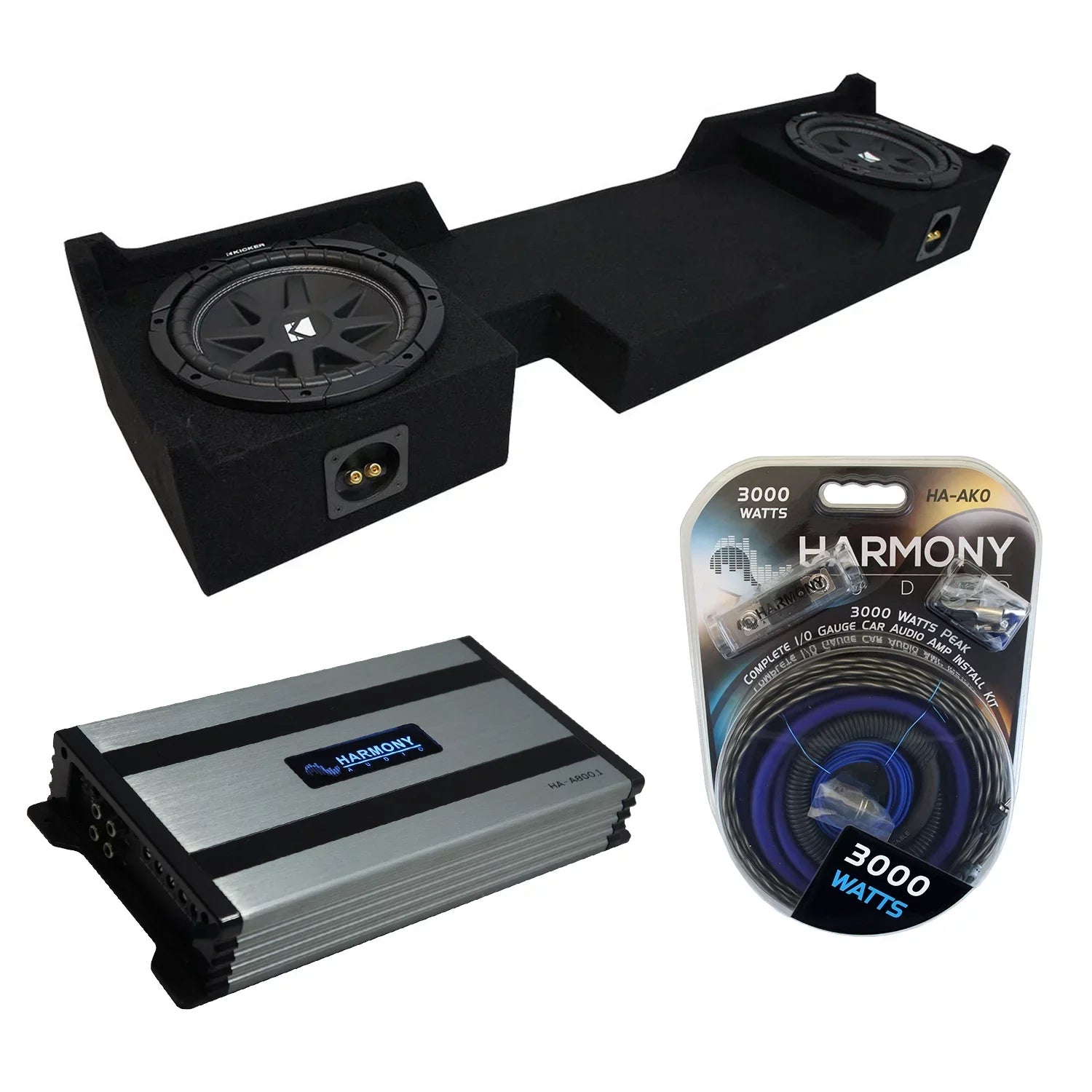 Amp Box Sub Cab HA-A800.1 Ext Dual Comp Super 04-08 C10 Kicker 10 F-150
