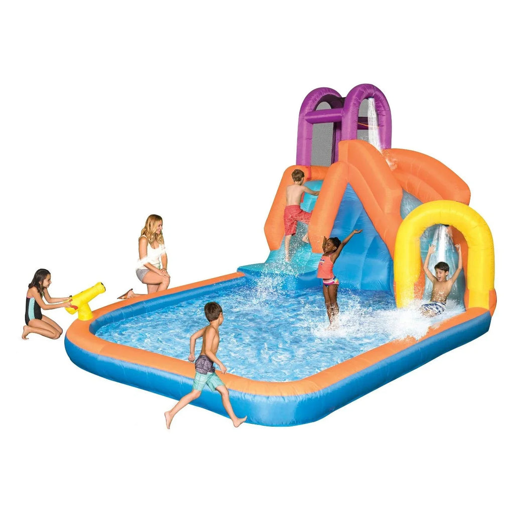 Kids Mega Park Twist Slide liquid Inflatable Magic Time with Tornado exterior