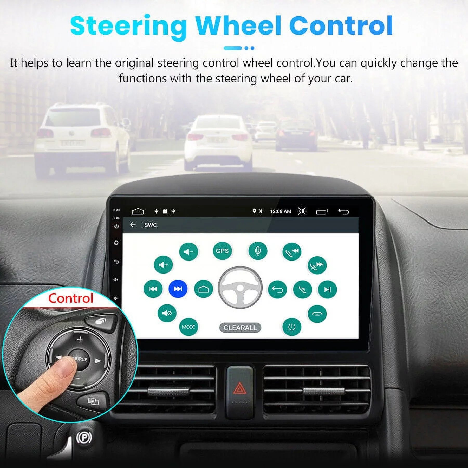 2002 Touch with AWESAFE Car GPS Auto 2003 Android 9 Navigator Inch WiFi Bluetooth Honda for Screen Radio CRV FM Carplay 2004 Mirror Link 2005 2006,1+32GB Stereo 2001 Radio