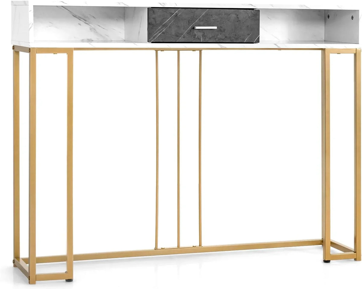 Sofa Drawer NLTBONNIE Kitchen with Table Faux &amp; - Adjustable Foyer Table for Hallway Room Pads &amp; Marble Entryway Room Anti-Toppling Console with Living Foot Device Dining Ent