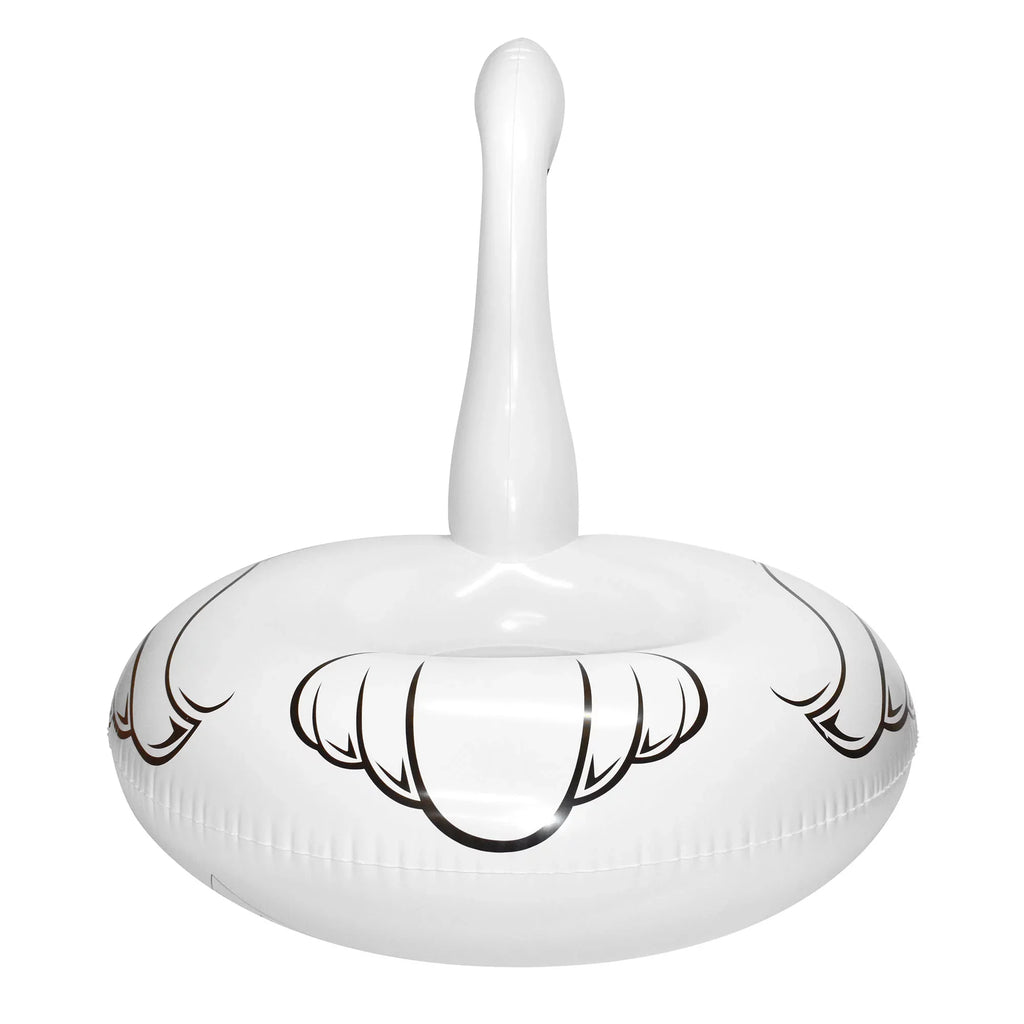Jumbo Durable, Pool liquid Float: Raft, Party 48"x43" - Majestic CocoNut Swan Inflatable, Ring Round White Anti-Leak,