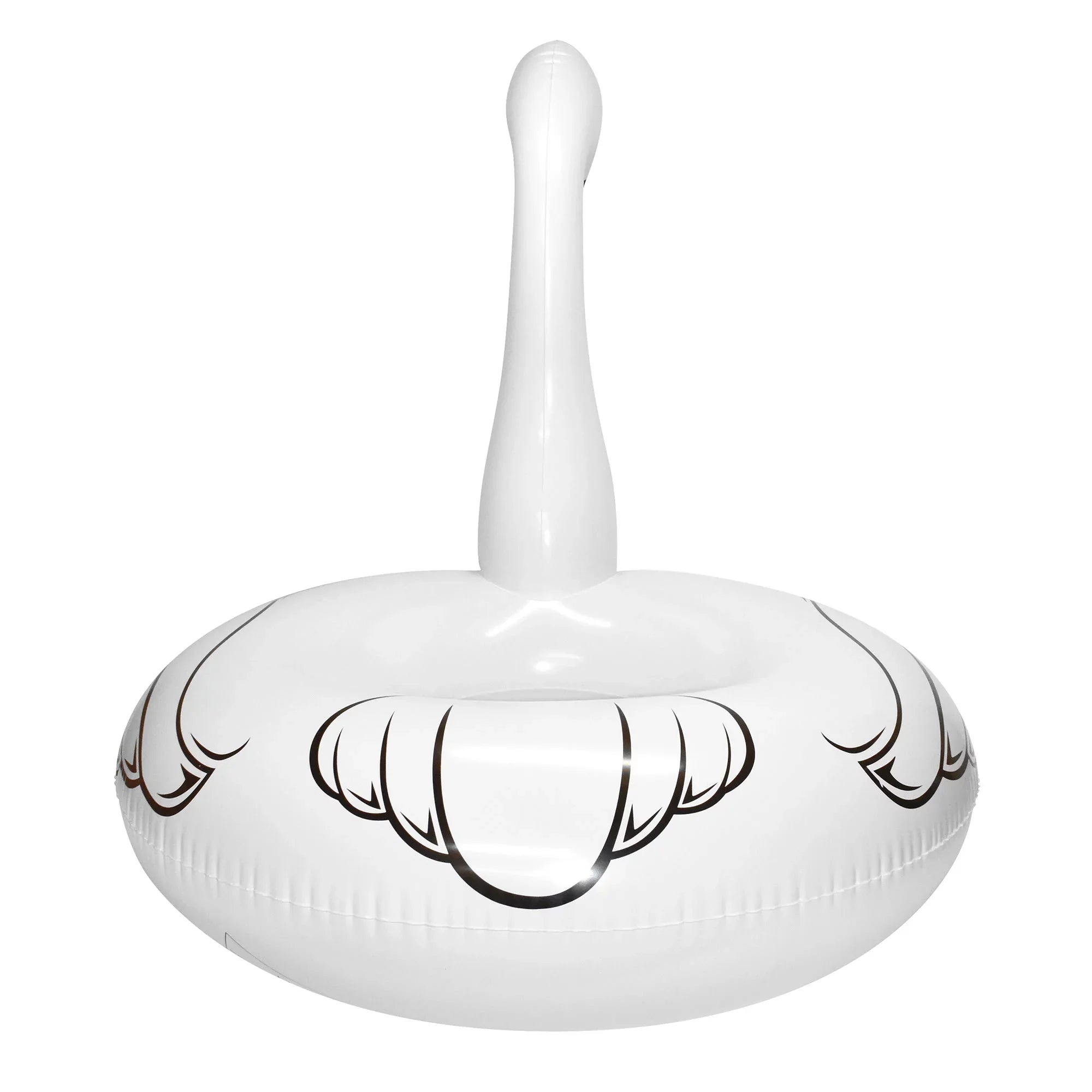 Jumbo Durable, Pool liquid Float: Raft, Party 48"x43" - Majestic CocoNut Swan Inflatable, Ring Round White Anti-Leak,