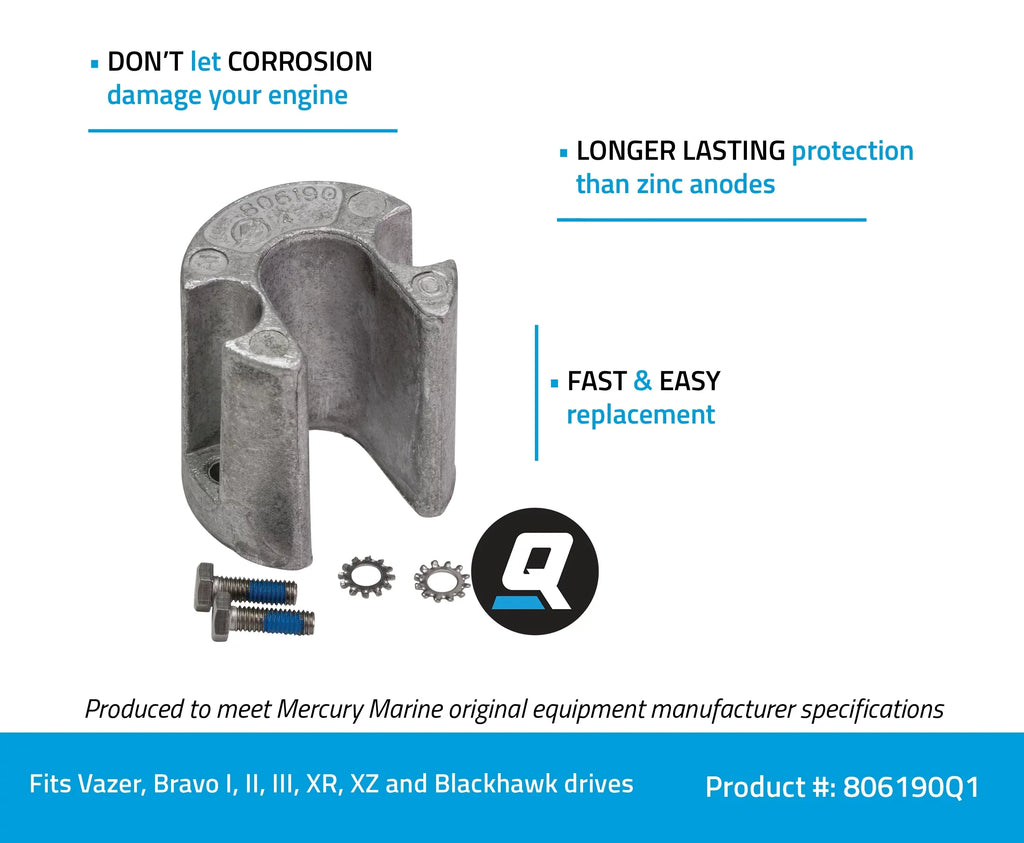 Trim Quicksilver Aluminum 1 806190Q Anode Kit Cylinder