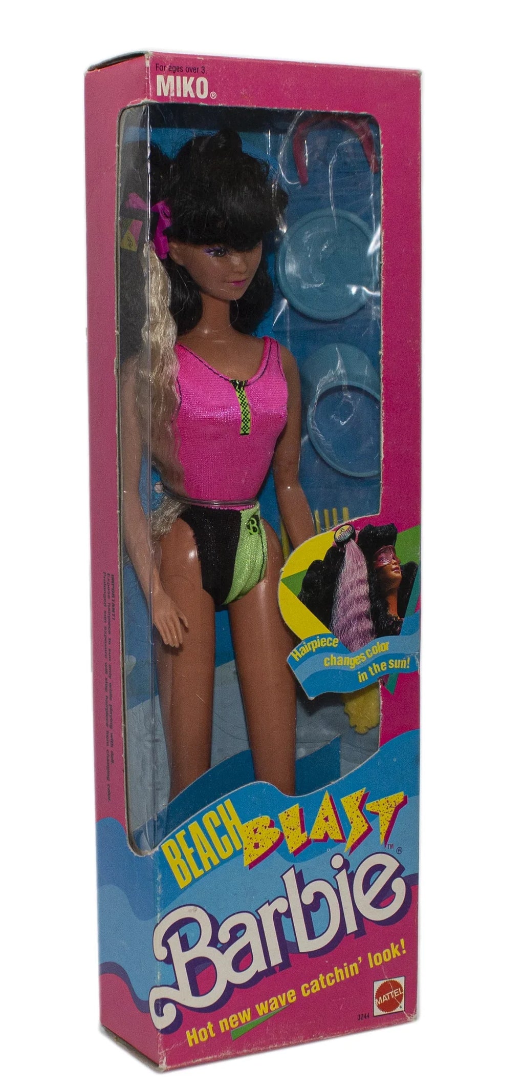 (3244) Barbie, NRFB, Blast Miko Beach Box Non-Mint 1998