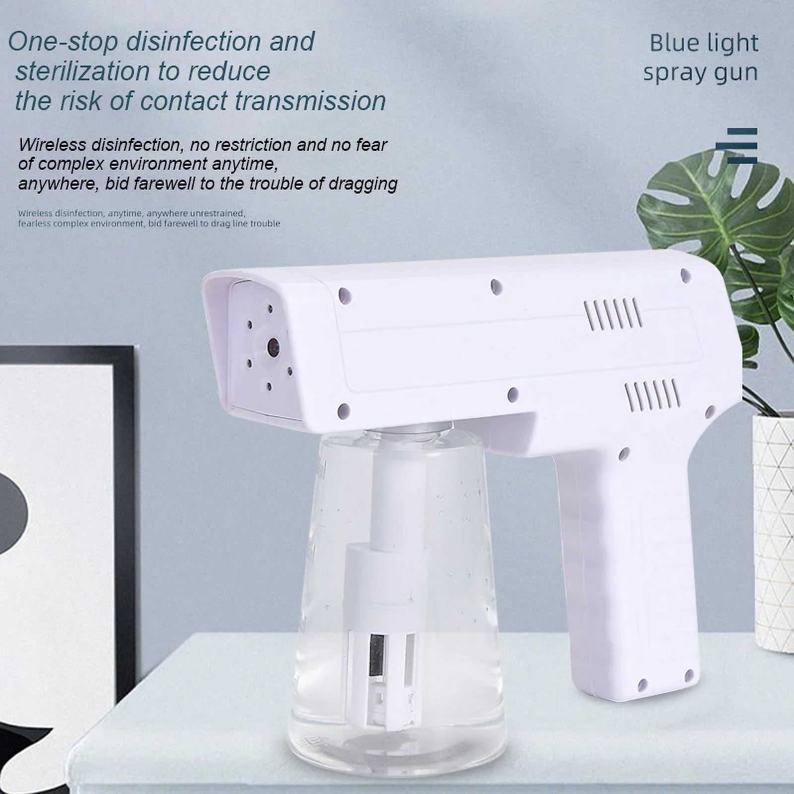 Maker, Spray Blue Light 3-in-1 Electrolysis Gun NaClO and Disinfectant liquid Generator, Disinfection