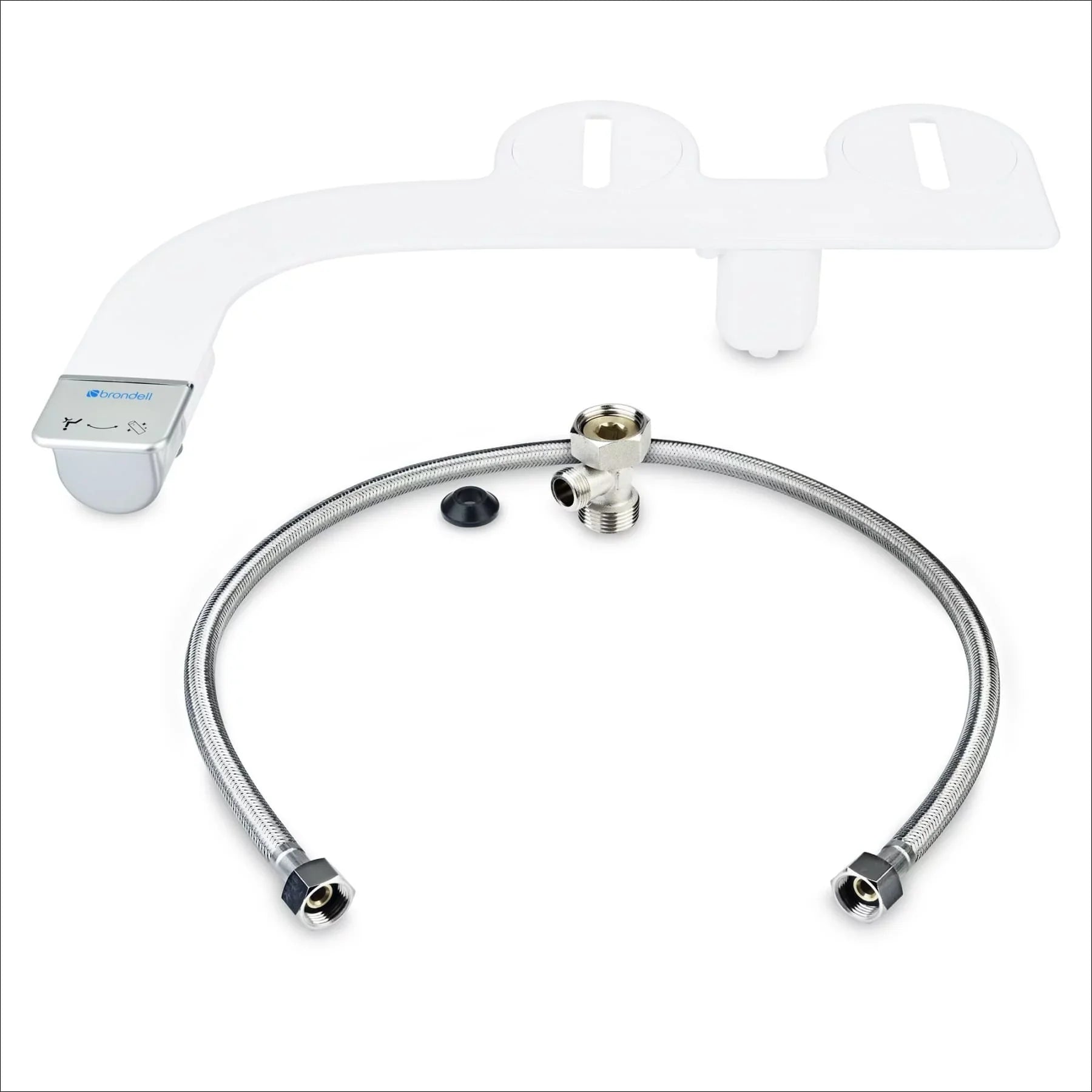 Nozzle Simplespa Single in Attachment Thinline SS-150 with White Brondell Non-Electric Bidet