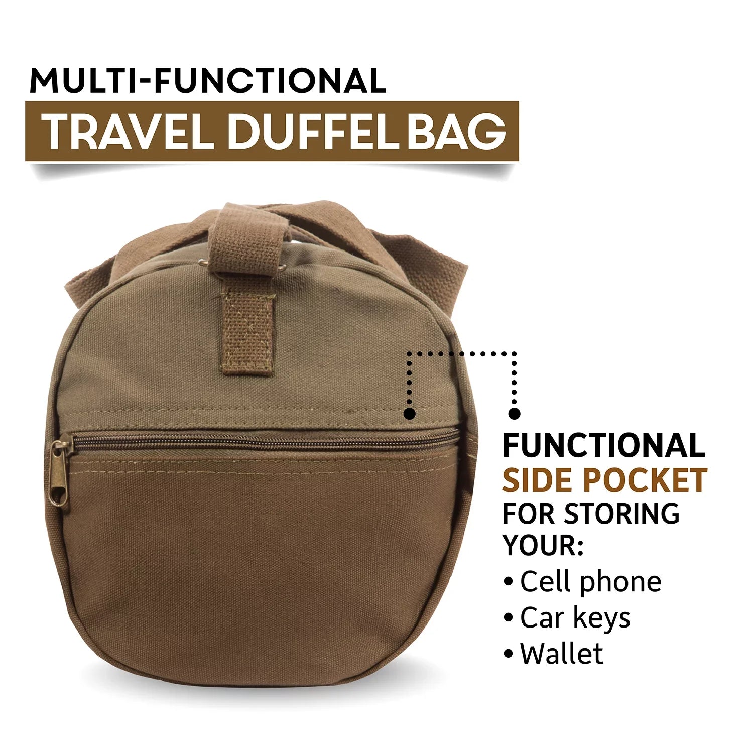 Travel Sport Canvas Up Bag F 19" Two Tone Beard Weekender the Duffel Brown