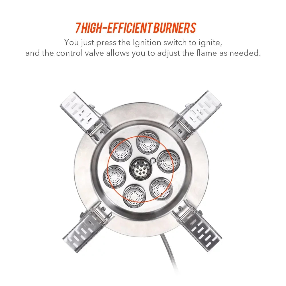 Windproof Ignition with Fishing For Stove 18000W Backpacking Gas BULIN Seven-core Traveling Hiking Foldable Stove Camping High-power Stove Piezo