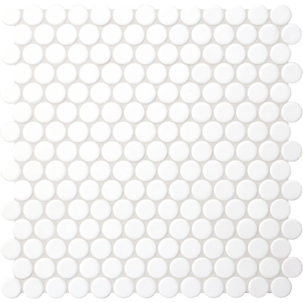 Tiles / Cement Penny with Fired Tiled Oven Clay Pizza exterior / OP81 Circle Ovens - Mosaic Wood Pizza White