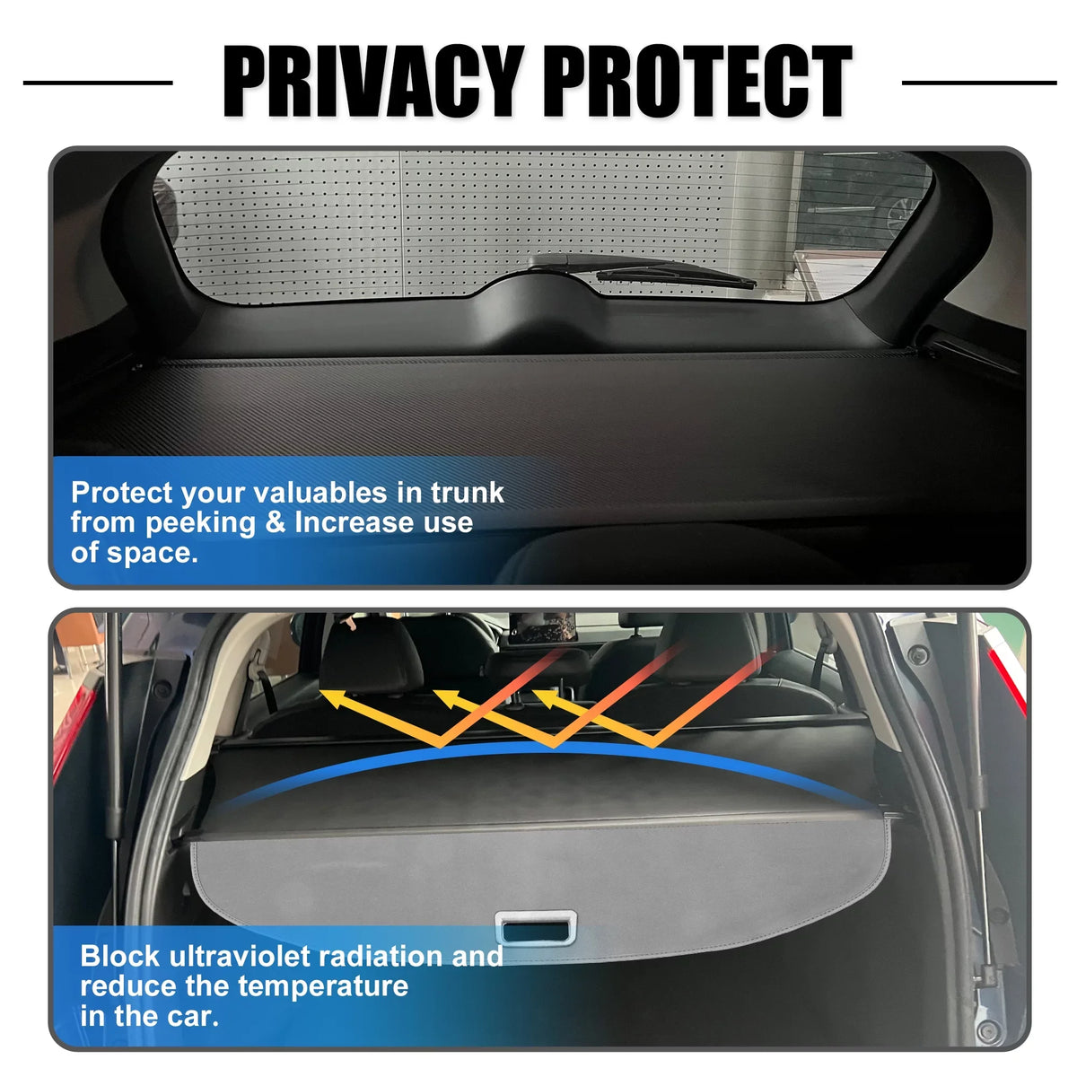 Cover Black Retractable Rear Unique for 2021-2024 Fit Cargo Shade Shield cover Ajustable Trunk Rogue Nissan Bargains