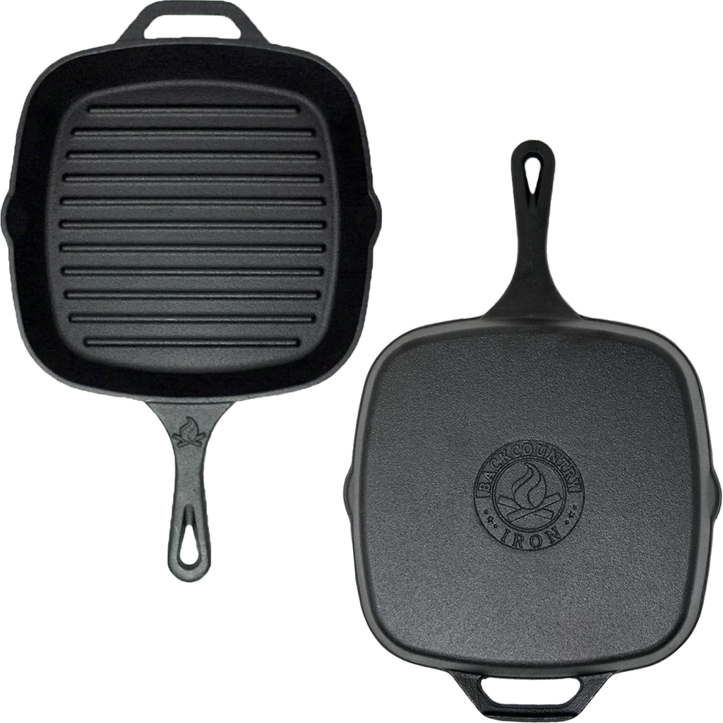 Grill Square Backcountry Pan Iron Inch Pre-Seasoned Iron 8 Medium Cast