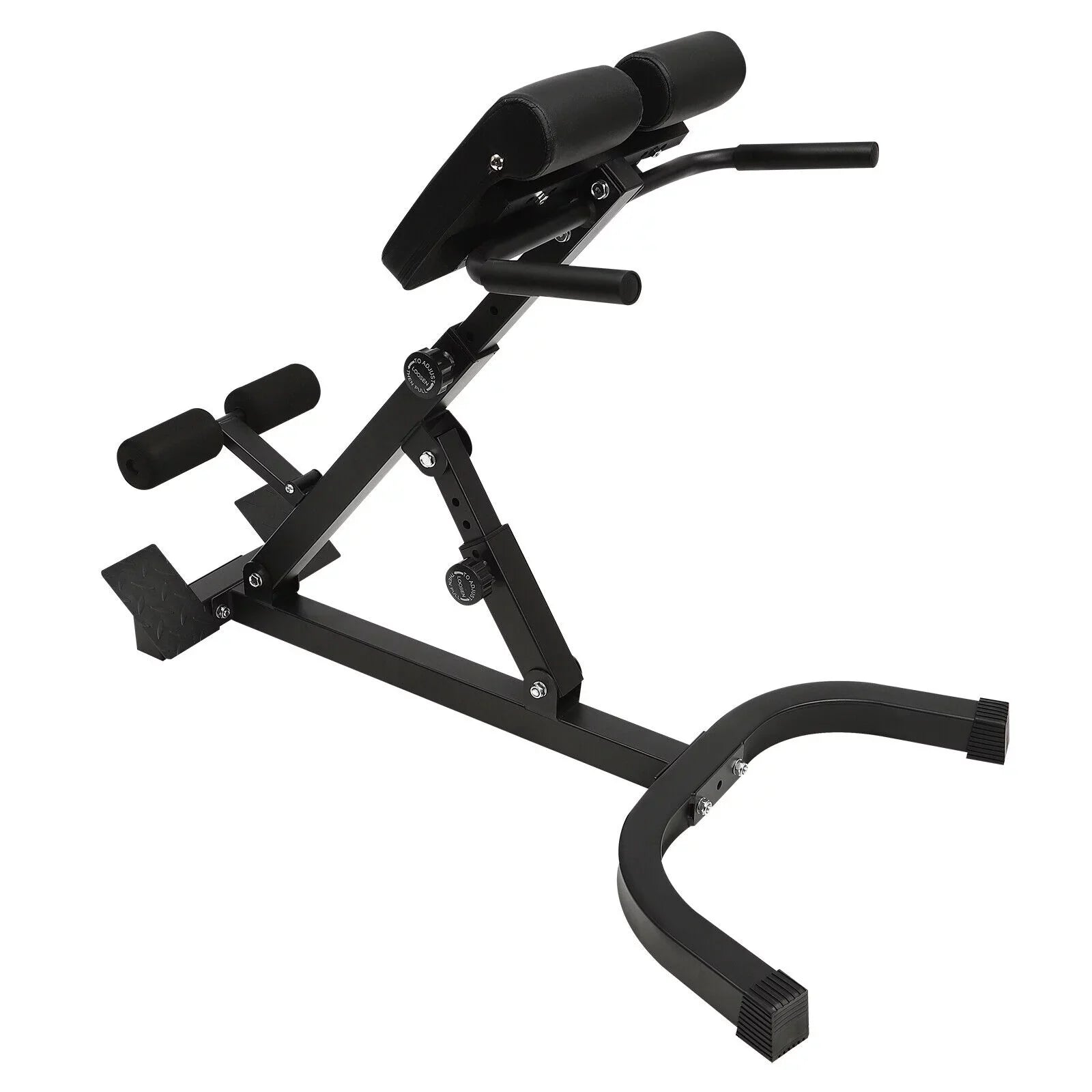 Adjustable Back Machine, Bench Roman in Multi-Functional Extension Hamstring Bench Chair Hyperextension 40.55*27.55*44.48 - Black