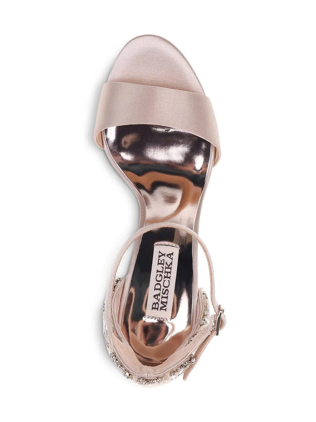 Strap Embellished Heel Sandal Womens MISCHKA Round Heeled Seina Toe outfit Beige Buckle BADGLEY 10 Block Ankle M