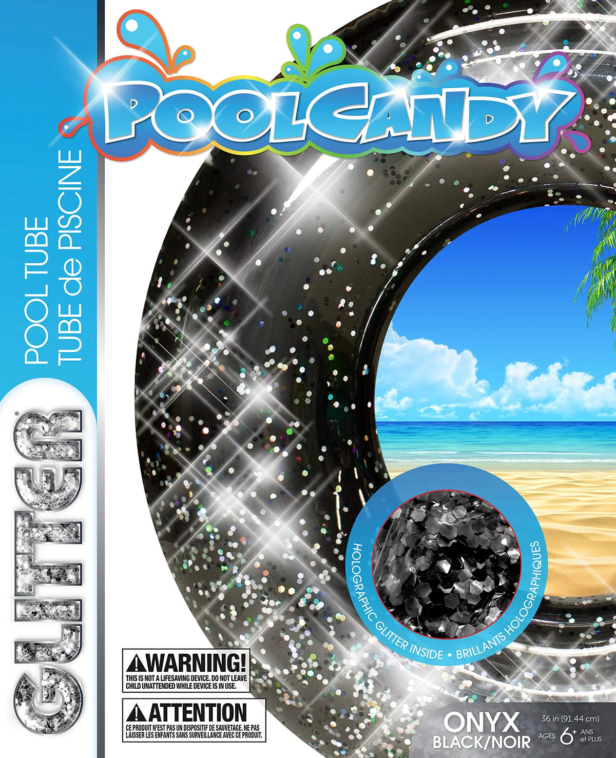 Glitter Pool Black Tube Glitter 48"-