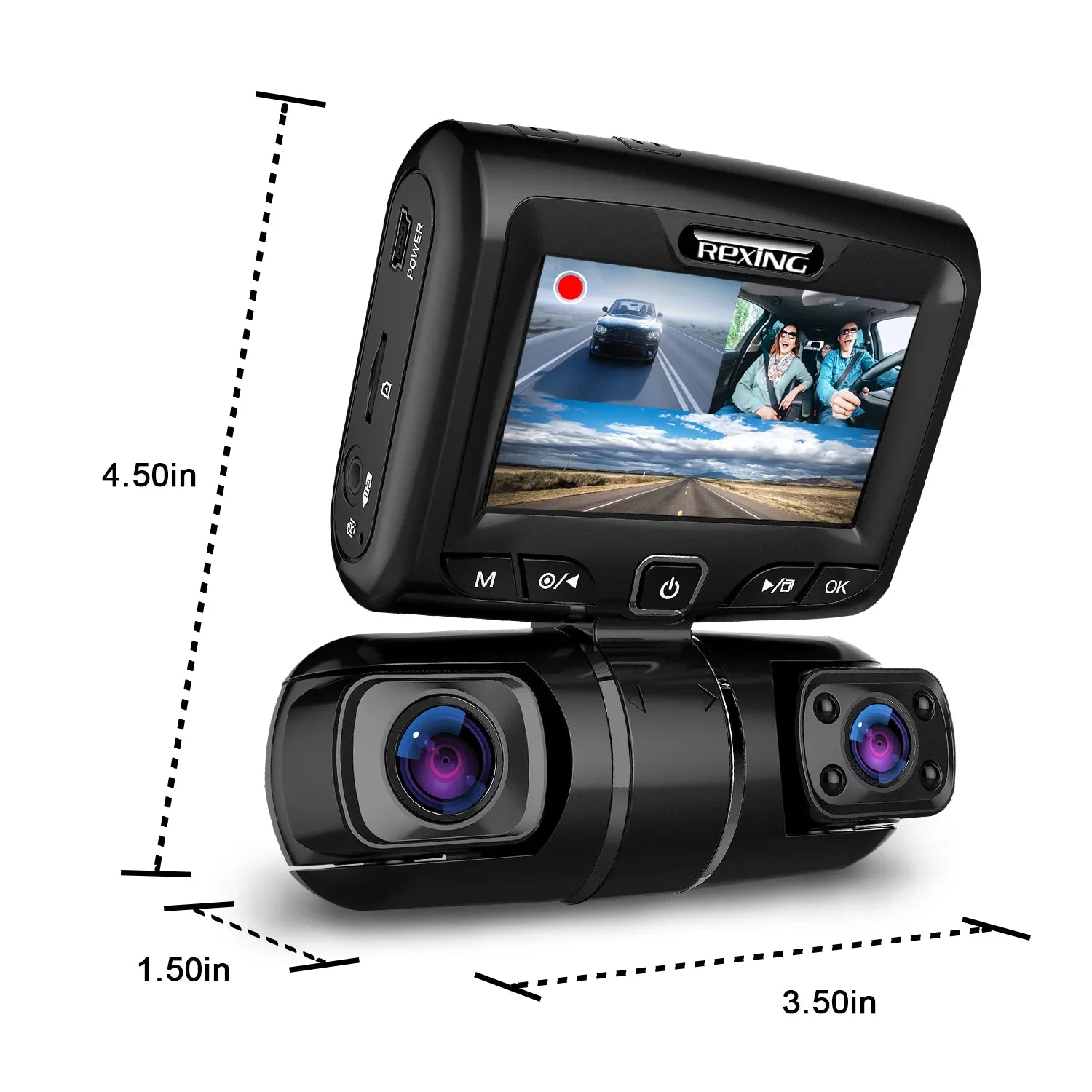 S1 Cam Dash 1080P+1080P+1080P Rexing 3-Channel