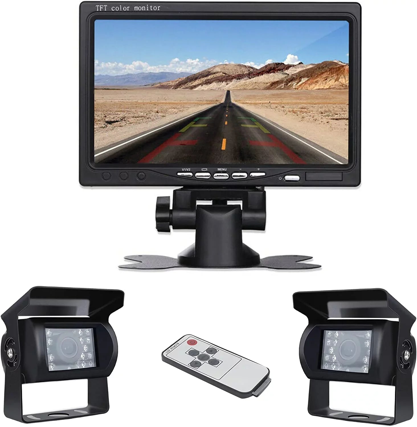 7 IR for and 2 Kit PCS View Backup Rear Camera Bileeko Camera Wireless Night Vision inchMonitor RV RV/SUV/Van/Pickup/Truck/Trailer