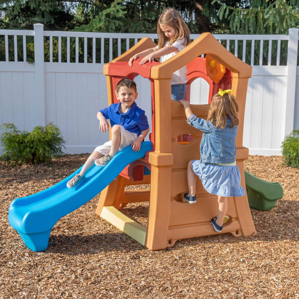 Toddlers Play Double Slide Climber, Up Step2