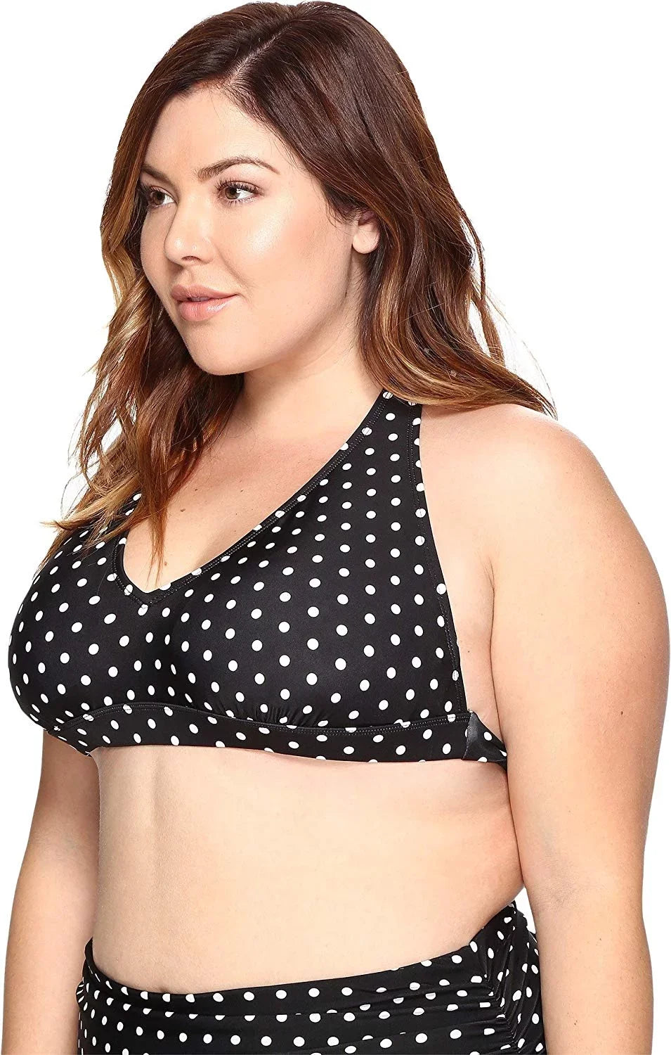 Dots Swimsuit Ralph Women's LAUREN Lauren 20W Halter Plus Top,