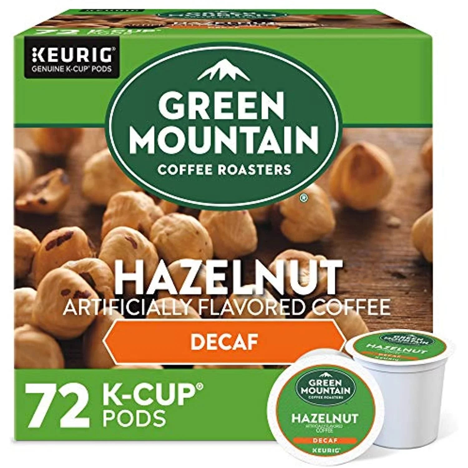 Pod, Roasters Coffee (Pack (Packaging Mountain Green Single Of Serve 6) 72 12 May Coffee K-Cup Vary), Hazelnut, Count Decaf, Count
