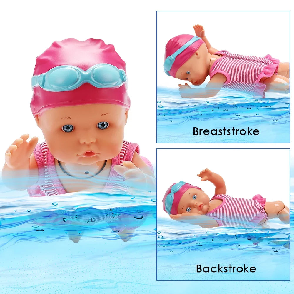 Swimming for Bathtub Electric Pool Toys Kids, Waterproof Sulobom Child, Toys, Pool Doll Bath,
