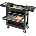 W/ Cart Global Tool Top, 27" Sliding Industrial 2-Drawer Black