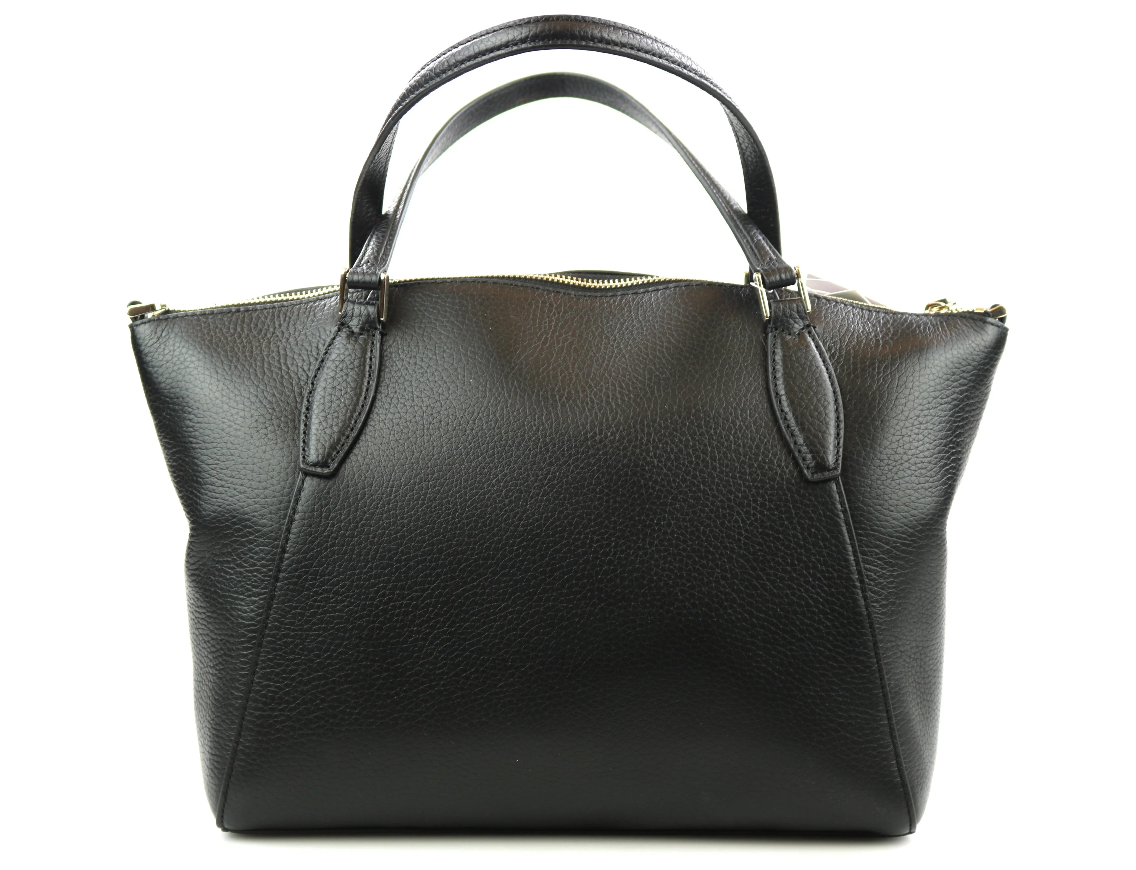 Crossbody Leather Monica Satchel Bag Spade Medium Handbag Black Kate Pebbled