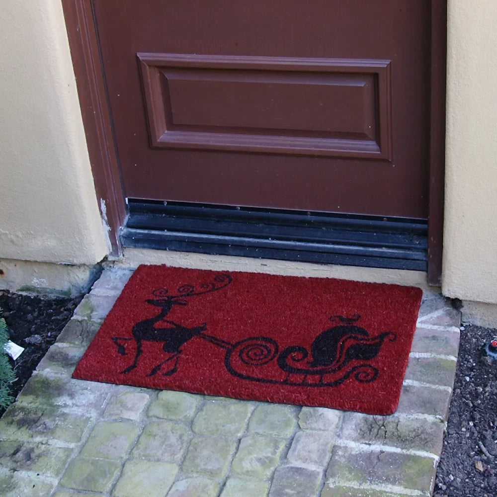Holiday 30-Inch Nose Red The Rudolph Rubber-Cal 18 Reindeer Christmas Mat, x