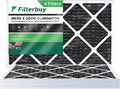 (4-Pack) Filters Carbon Pleated Furnace 14x24x1 Air Odor Eliminator AC MERV Activated 8 with Filterbuy HVAC