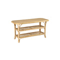 Natural Bamboo Console Table with Two Shelves