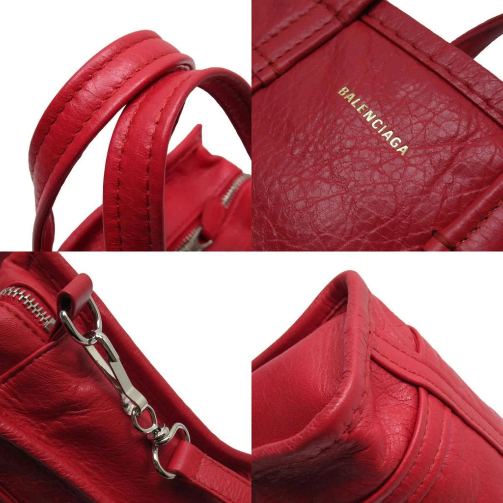 Pre-Owned Leather Ladies Bag Shoulder Silver BALENCIAGA (Good) Red Bazaar Handbag XXS Shopper