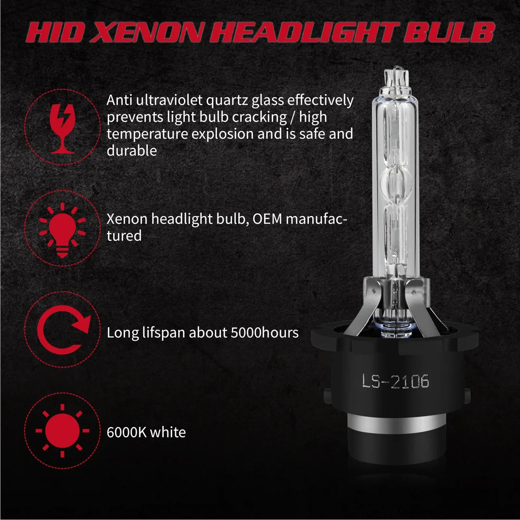 2010 D4S 2008 Hid Lexus 2014 2X 6000K ES350 for 2012 2009 Beam 2011 Low 2013 Headlight White 2015 Bulbs 2007