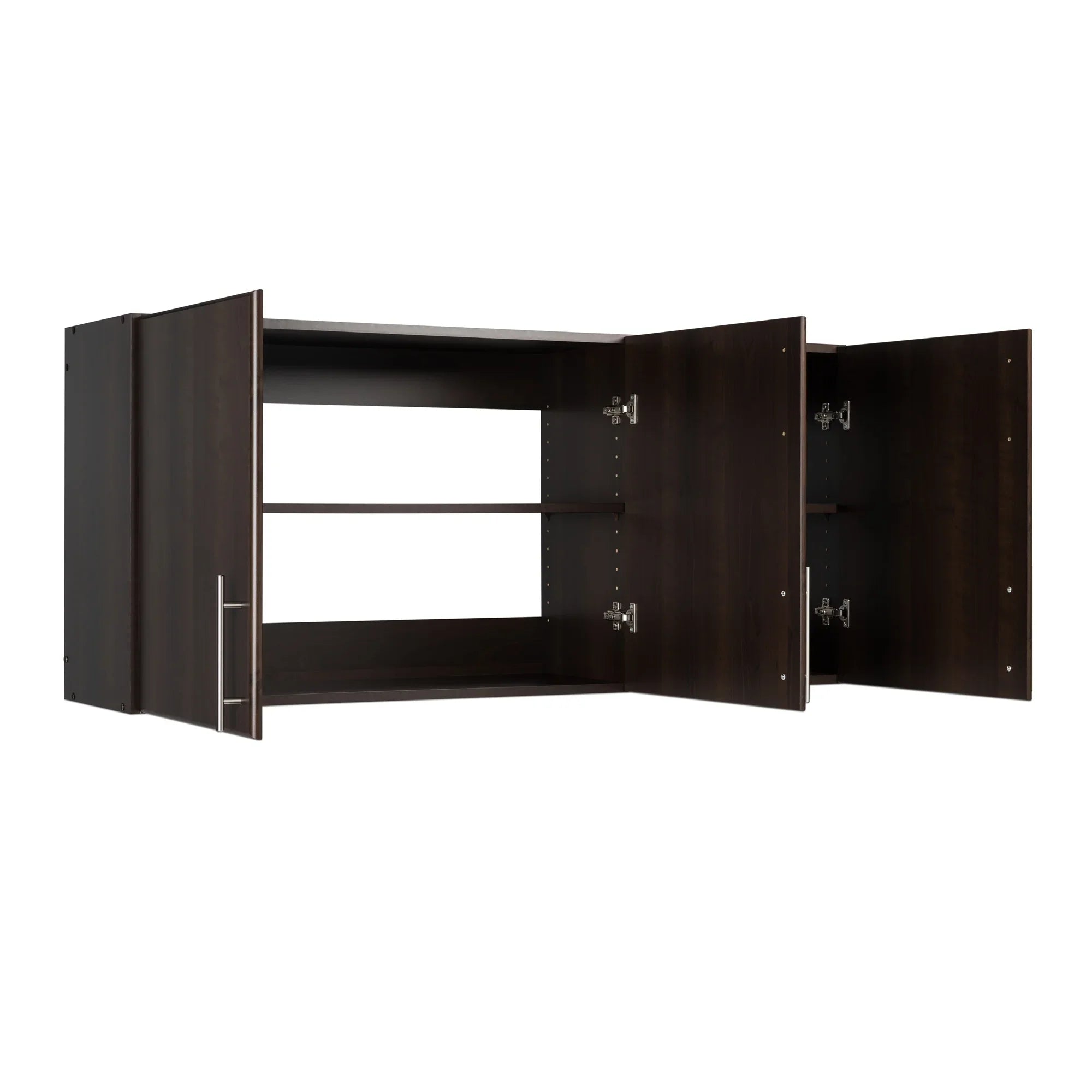 12"D, Prepac Cabinet Versatile Elite 3-Door, 24"H Prepac, Espresso x Tall by EEW-5424, Wall Cabinet, x Wall Garage 54"W Adjustable