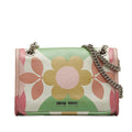 Miu Pink Pre-Owned Calf Authenticated Miu Crossbody Flower Unisex Crossbody Print Bag Leather (Good)