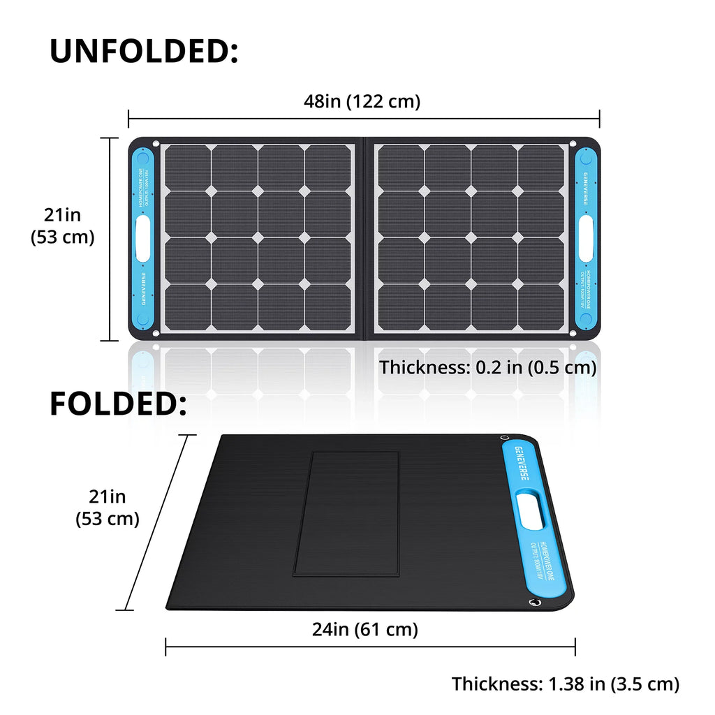 SolarPower Solar 100 Watts ports Portable GENEVERSE and Panel One USB-C built-in Monocrystalline USB-A with
