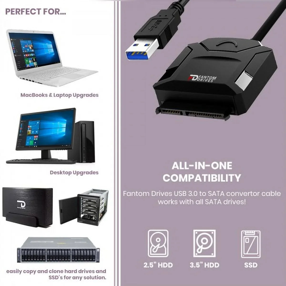 Fantom USB Drives Kit (3.5"), Supply, and 6TB Power Cloning Software Fantom with SATA Barracuda 12V Seagate Cable Converter, Drives 0 3. Drives ST6000DM003 USB FD to Hard Upgrade Inside Fantom Drive