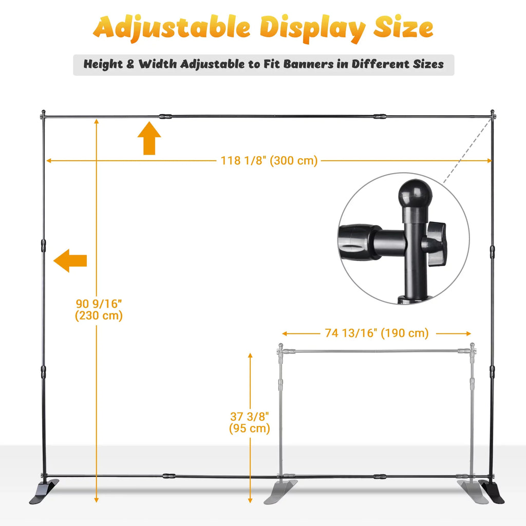 Show Banner Stand Expanding Adjustable and InstaHibit ft Display Step Backdrop 10x8 Repeat Stand Trade