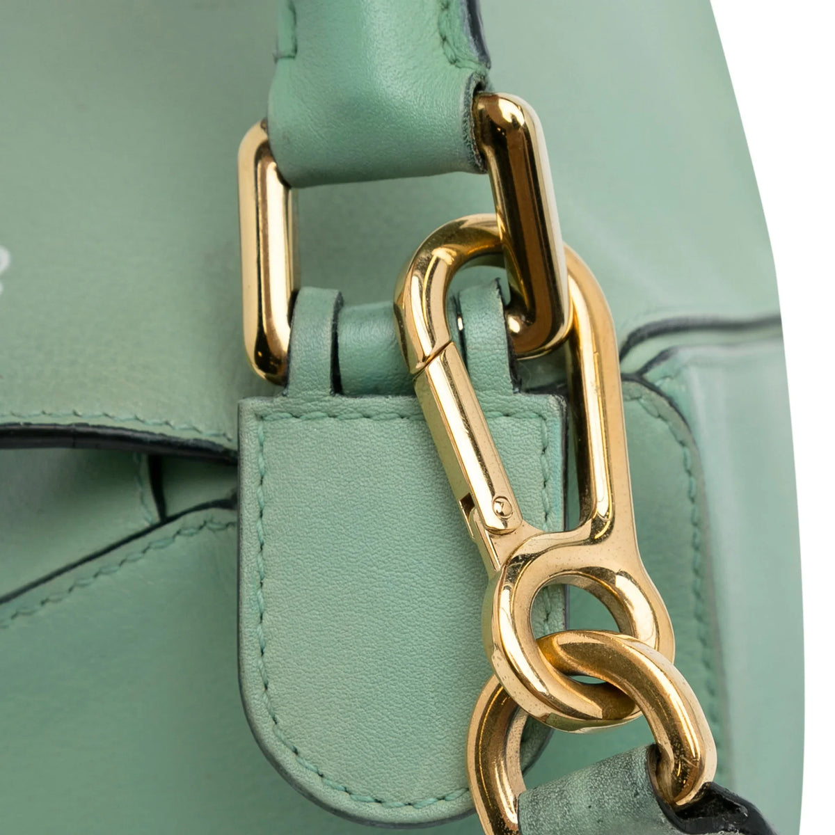 Leather LOEWE Unisex Authenticated Satchel (Good) Puzzle Pre-Owned Small Calf Green